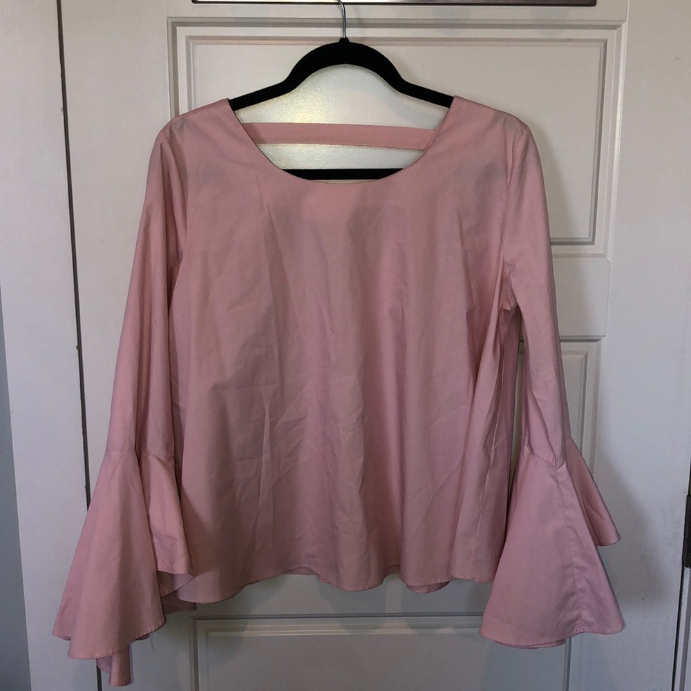 Fluted sleeve blouse